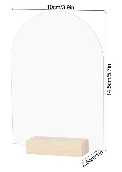 B04 Düğün Akrilik Masa Burcu Tutucu Ahşap Tabanlı Temizle Düğün Masa Burcu Numarası Restoran Otel Için Yer Kartı Ekran Standı (Yurt Dışından)