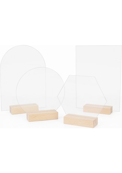 B04 Düğün Akrilik Masa Burcu Tutucu Ahşap Tabanlı Temizle Düğün Masa Burcu Numarası Restoran Otel Için Yer Kartı Ekran Standı (Yurt Dışından) fırsatları