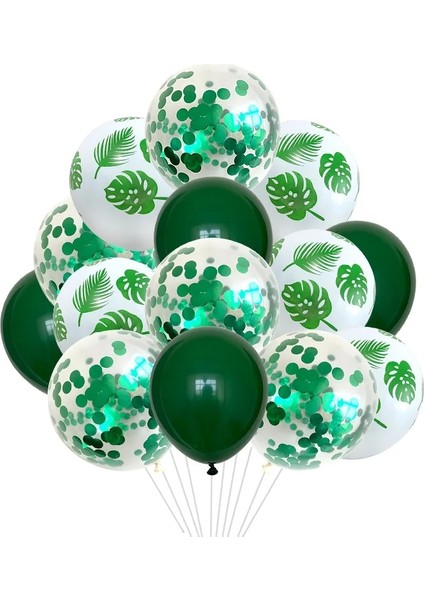 Gri Lateks Balon Yeşil Balonlar Yeşil Palmiye Yaprağı Safari Partisi Hawaii Balonları Doğum Günü Düğün Tropikal Dinozor Hayvan Vahşi Parti (Yurt Dışından)