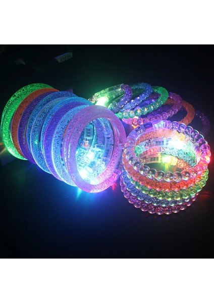 Karışık Renk A 10 Adet 10/20/30/40/50/60 Adet LED Bilezik Bileklik Karanlıkta Parlayan Parti Favor Malzemeleri Neon Işık Up Bilezik Oyuncaklar Düğün Dekorasyon (Yurt Dışından) modelleri
