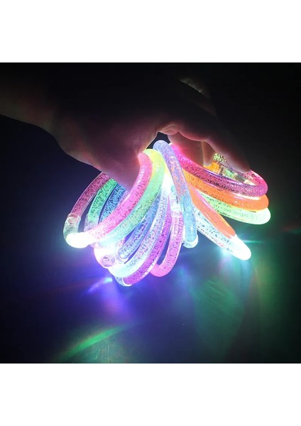 Karışık Renk A 10 Adet 10/20/30/40/50/60 Adet LED Bilezik Bileklik Karanlıkta Parlayan Parti Favor Malzemeleri Neon Işık Up Bilezik Oyuncaklar Düğün Dekorasyon (Yurt Dışından) fırsatları
