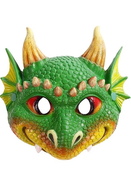 Sarı Yeşil Dino Çocuk Dino Parti Maskesi Cosplay Sevimli Hayvan Ejderha Pu Masques Cadılar Bayramı Masquerade Çocuk Doğum Günü Hediyeleri Ev Dekor (Yurt Dışından)