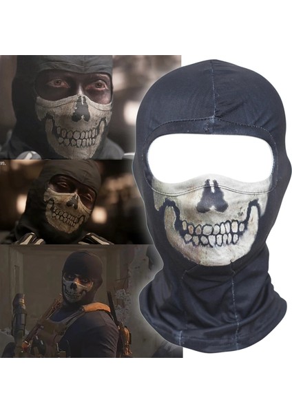 Tip 2 Yeni Call Of Duty 19 COD19 Hayalet Kadro Kafatası Balaclava Kayak Hood Bisiklet Kaykay Isıtıcı Tam Yüz Hayalet Maske (Yurt Dışından) fiyatları