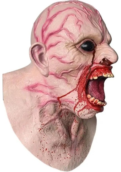 A 2022 Maske Korku Başlık Cadılar Bayramı Korku Maskesi Masquerade Korkunç Ürpertici Korkunç Parti Sahne Cosplay Aksesuarları (Yurt Dışından)
