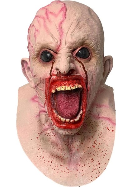 A 2022 Maske Korku Başlık Cadılar Bayramı Korku Maskesi Masquerade Korkunç Ürpertici Korkunç Parti Sahne Cosplay Aksesuarları (Yurt Dışından)