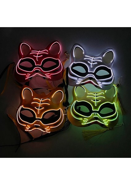 Maske 5 Korku Cadılar Bayramı Neon Maske Palyaço Maskesi Cosplay Parti Kostüm Malzemeleri LED Maske Masque Masquerade Parti Maskeleri Karanlıkta Glow (Yurt Dışından) fırsatları