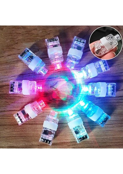 Beyaz Renkli Işıklar 10 Adet 10/20/50/100 Adet LED Parmak Yüzük Işıkları Neon Karanlıkta Parlayan Parti Malzemeleri Şekeri Parlayan Oyuncaklar Düğün Noel Yeni Yıl (Yurt Dışından)