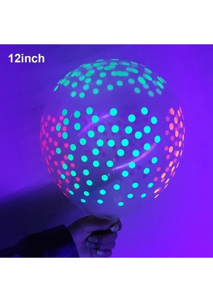 10 Adet Neon Balon Neon Parti Malzemeleri Neon Banner Balon Floresan Gözlük Eldiven Uv Neon Doğum Günü Partisi Dekoru 90 S Siyah Işık Parti (Yurt Dışından)