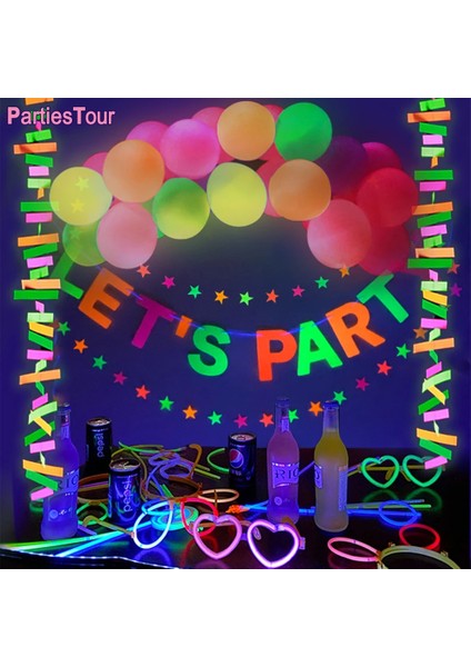 10 Adet Neon Balon Neon Parti Malzemeleri Neon Banner Balon Floresan Gözlük Eldiven Uv Neon Doğum Günü Partisi Dekoru 90 S Siyah Işık Parti (Yurt Dışından)