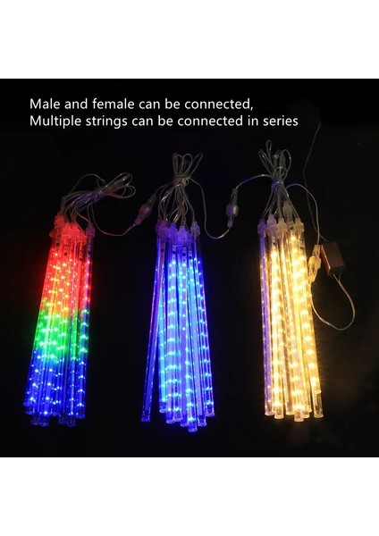 Renk Au Tak 50 cm Noel LED Meteor Yağmuru Garland Festoon Tatil Şerit Işık Sokak Dekorasyonu Için Açık Su Geçirmez Peri Dize Işıkları (Yurt Dışından)
