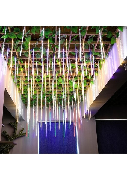 Renk Au Tak 50 cm Noel LED Meteor Yağmuru Garland Festoon Tatil Şerit Işık Sokak Dekorasyonu Için Açık Su Geçirmez Peri Dize Işıkları (Yurt Dışından)