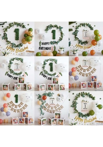 Q013 Bebeğin Ilk Doğum Günü Küçük Taze Yüz Gün Arka Plan Duvar Balonu Çocuk Parti Sahne Dekorasyonu ile Dekore Edilmiştir (Yurt Dışından) modelleri