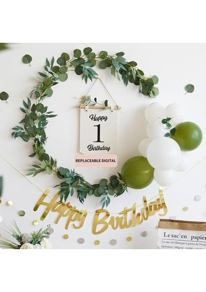 Q013 Bebeğin Ilk Doğum Günü Küçük Taze Yüz Gün Arka Plan Duvar Balonu Çocuk Parti Sahne Dekorasyonu ile Dekore Edilmiştir (Yurt Dışından) fırsatları