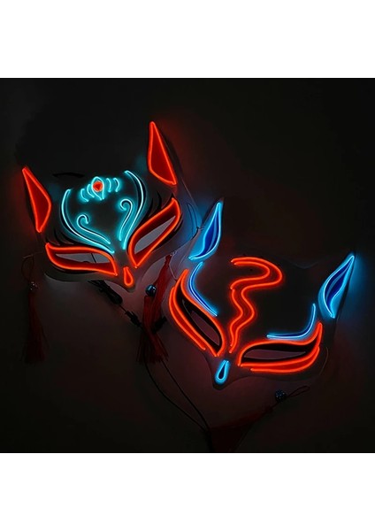Maske 5 Korku Cadılar Bayramı Neon Maske Palyaço Maskesi Cosplay Parti Kostüm Malzemeleri LED Maske Masque Masquerade Parti Maskeleri Karanlıkta Glow (Yurt Dışından) indirimleri