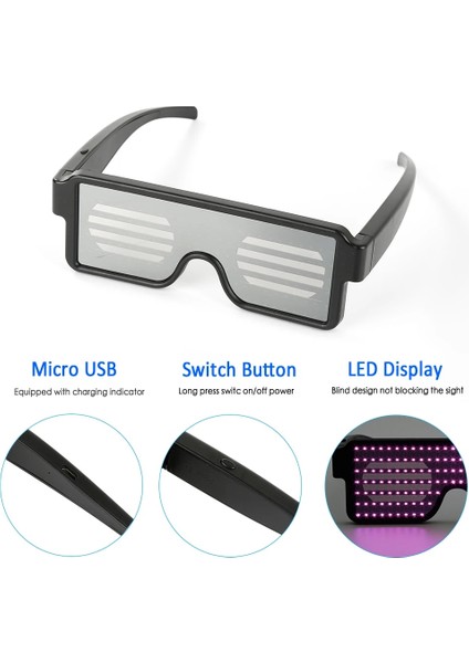 Mavi Işık 1 Adet 8 Modları Hızlı Flaş LED Işık Çubuğu Glow Parti Büyük Olay Gözlük USB Şarj Aydınlık Gözlük Noel Konseri Işık Oyuncaklar (Yurt Dışından) fiyatları