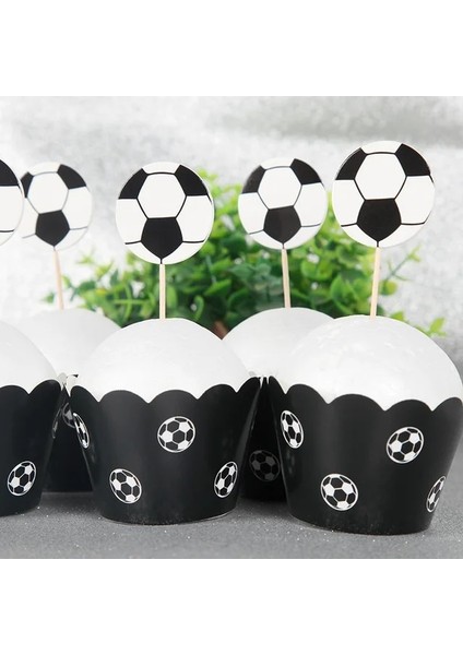 12TOPPER-12WRAPPER Yeni Futbol Futbol Parti Malzemeleri Pinata Oyuncak Hediyeler Tek Kullanımlık Sofra Masa Örtüsü Bilezik Doğum Günü Partisi Futbol Dekorasyon (Yurt Dışından)