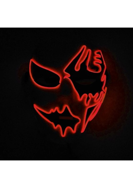 Kırmızı 1 Neon Işık LED Maske LED Cadılar Bayramı Korkunç Maske Cosplay Parti Maskesi Masquerade Maskeleri Cadılar Bayramı Kostüm Karnaval Glow Parti Sahne (Yurt Dışından)