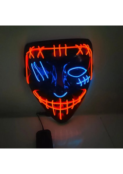 F2 Cadılar Bayramı LED Korkunç Maske Parti Korku Cosplay Kostüm Maske Masquerade Karanlıkta Işık Glow (Yurt Dışından) fırsatları