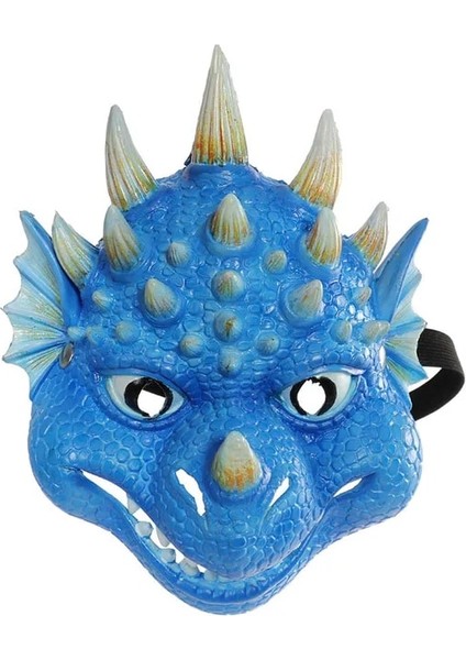 Mavi Dino Çocuk Dino Parti Maskesi Cosplay Sevimli Hayvan Ejderha Pu Masques Cadılar Bayramı Masquerade Çocuk Doğum Günü Hediyeleri Ev Dekor (Yurt Dışından)