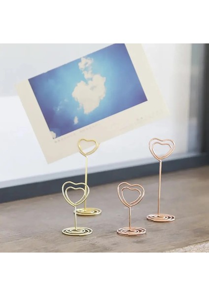 Şerit Yaratıcı Aşk Not Tutucu Metal Memo Tutucu Masa Placecard Tutucu Fotoğraf Klip Kart Standı Düğün Ziyafet Kalp Mesaj Tutucu (Yurt Dışından) fiyatları