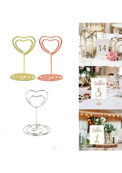 Şerit Yaratıcı Aşk Not Tutucu Metal Memo Tutucu Masa Placecard Tutucu Fotoğraf Klip Kart Standı Düğün Ziyafet Kalp Mesaj Tutucu (Yurt Dışından) indirimleri