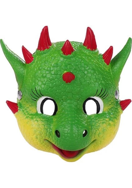 Yeşil Dino Çocuk Dino Parti Maskesi Cosplay Sevimli Hayvan Ejderha Pu Masques Cadılar Bayramı Masquerade Çocuk Doğum Günü Hediyeleri Ev Dekor (Yurt Dışından)