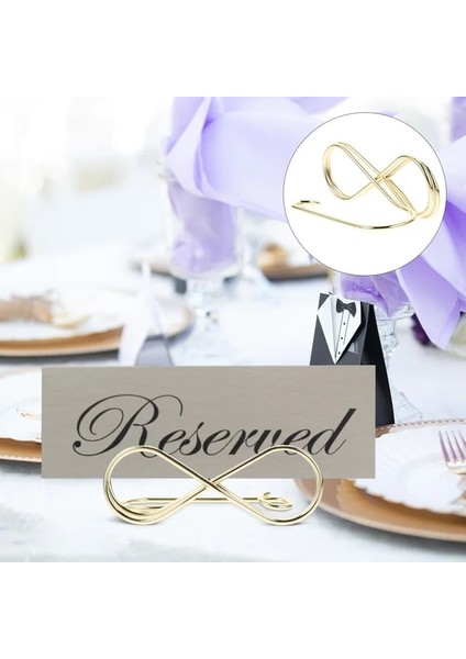 Altın Parti Malzemeleri Resimleri Kart Tutucu Düğün Masa Numarası Sahipleri Masa Not Kağıdı Menü Klip (Yurt Dışından)