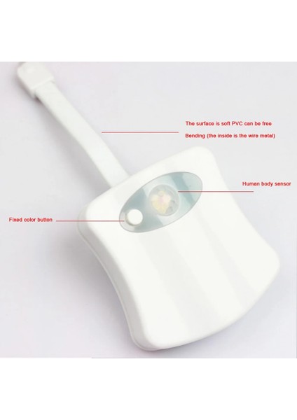 Kare Abd Akıllı LED Hareket Sensörü Klozet Gece Lambası 8 Renk Su Geçirmez Arka Işık Klozet LED Luminaria Lamba Wc Tuvalet Işığı (Yurt Dışından) indirimleri