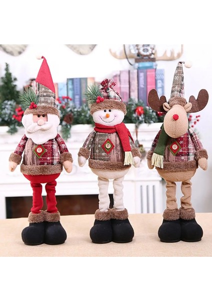 15 Noel Baba Noel Süsler Ağacı Dekor Elk Kardan Adam Peluş Noel Bebek Süslemeleri Ev Için 2023 Navidad Kolye Hediye Çocuklar (Yurt Dışından)