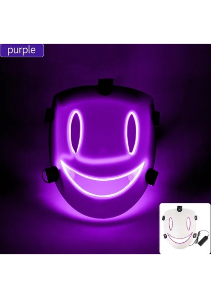 Typea 10 Cadılar Bayramı Gizemli Gülümseyen Tam Yüz Maskesi Cosplay Japon Anime Yüksek Katlı Invasion Karnaval Parti Için LED Işıklı Maske (Yurt Dışından)