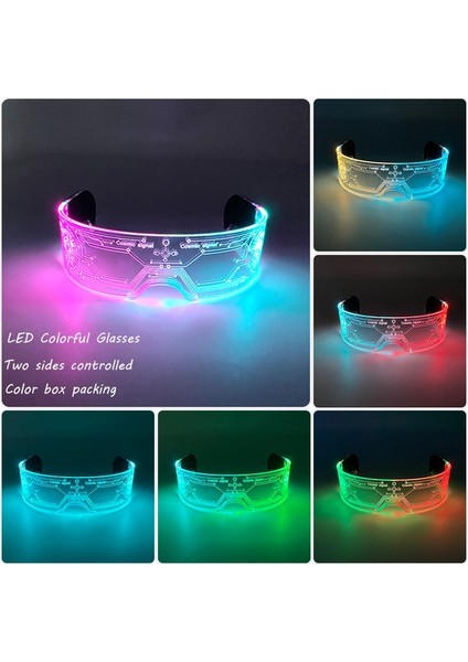 01 Sarı Trendy Aydınlık Renkli LED Gözlük Neon Işık Gece Kulübü Dj Bar Müzik Dans Partisi Doğum Günü Hediyesi Için Yanıp Sönüyor (Yurt Dışından) modelleri