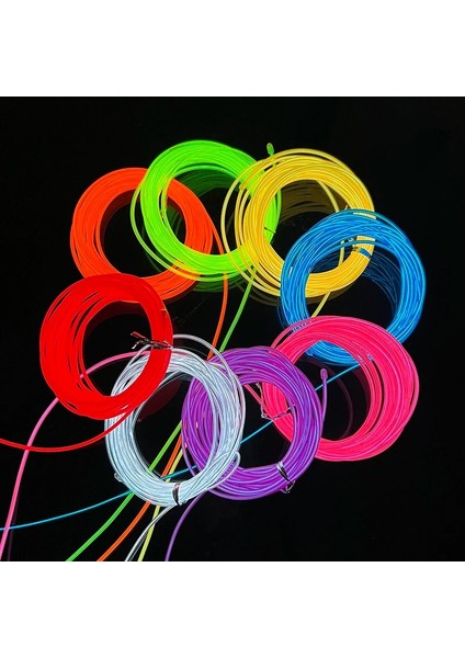 B01 5m 1m/3m/5m Glow El Tel Kablo LED Neon Işık Noel Düğün Dans Partisi Dekoru Dıy Kostümleri Giyim Karanlıkta Glow Malzemeleri (Yurt Dışından)