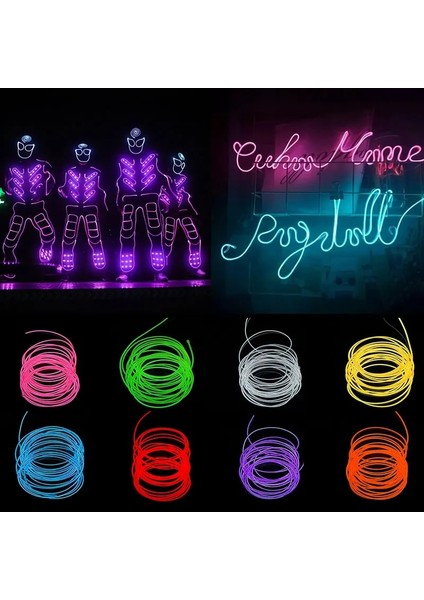 B01 5m 1m/3m/5m Glow El Tel Kablo LED Neon Işık Noel Düğün Dans Partisi Dekoru Dıy Kostümleri Giyim Karanlıkta Glow Malzemeleri (Yurt Dışından)