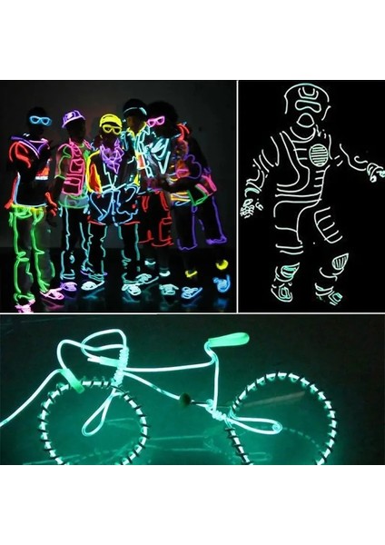 B01 5m 1m/3m/5m Glow El Tel Kablo LED Neon Işık Noel Düğün Dans Partisi Dekoru Dıy Kostümleri Giyim Karanlıkta Glow Malzemeleri (Yurt Dışından)