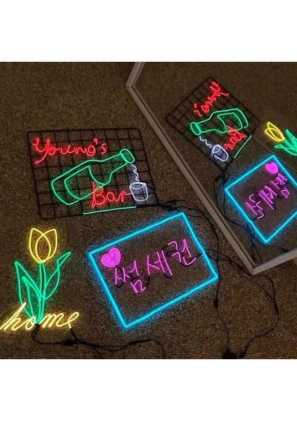 B01 5m 1m/3m/5m Glow El Tel Kablo LED Neon Işık Noel Düğün Dans Partisi Dekoru Dıy Kostümleri Giyim Karanlıkta Glow Malzemeleri (Yurt Dışından)