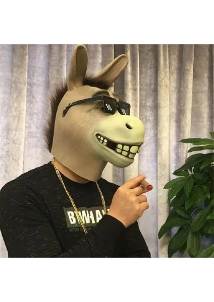 Eşek Kafası Cosplay At Baş Maskesi Cadılar Bayramı Partisi Dekorasyon Lateks Hayvan Kostüm Tiyatrosu Prank Çılgın Festivali Cadılar Bayramı Dekor Aksesuarları (Yurt Dışından)