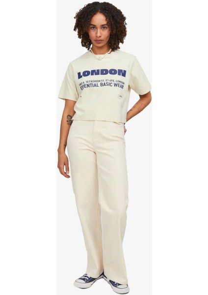 Jxjoda Kadin Bej T-Shirt 12244372-BONEWHITE fiyatları