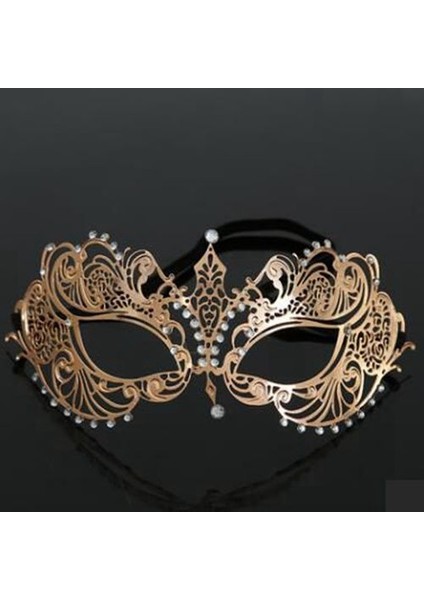 Gül Altın Yetişkin Metal Telkari Çift Kostüm Masquerade Maske Çifti Venedik Balo Balo Olay Mardi Gras Rhinestone Parti Maskesi (Yurt Dışından)