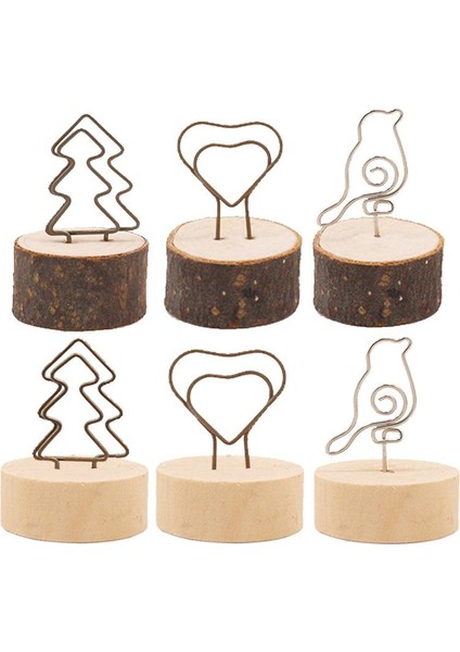 BIRD-10PCS 10 Adet/paket Yaratıcı El Sanatları Ahşap Koltuk Kart Tutucu Demir Sanat Not Tutucu Karikatür Kartvizit Tutucu Ev Dekorasyon Süsler (Yurt Dışından)