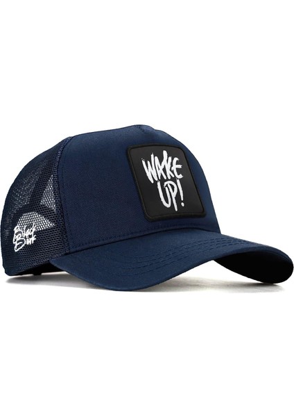 V1 Trucker Wake Up - 3 Kod Logolu Unisex Lacivert Şapka (Cap)