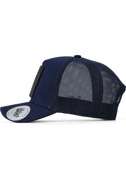 V1 Trucker Wake Up - 3 Kod Logolu Unisex Lacivert Şapka (Cap)