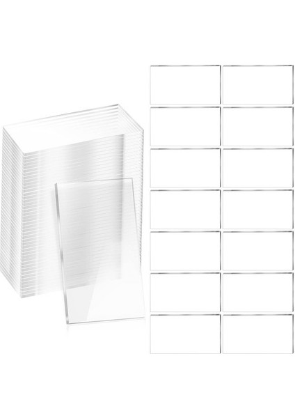 5X9X0.1 cm 50 Adet Şeffaf Akrilik Düğün Masa Ayarı Için Yer Kartları, Dikdörtgen Akrilik Boşluklar Plaka, Akşam Yemeği Partileri Için Oturma Isim Kartları (Yurt Dışından)
