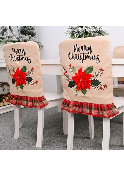 21-Siyah Kafes 2023 Yüksek Kaliteli Navidad 2022 Noel Noel Baba Sandalye Kapak Ev Yemeği Dekor Için Noel Süslemeleri Süsleme Yeni Yıl 2024 (Yurt Dışından)