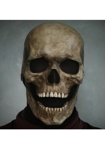 A-Kırmızı Işık Cadılar Bayramı Maskesi Hareketli Çene Kafatası Maskesi Kask Cadılar Bayramı Korku Korkunç Maske Cosplay Misk Parti Dekor 2023 Kafatası Kask (Yurt Dışından)