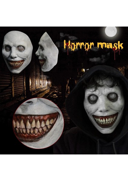 Ürpertici Bir Cadılar Bayramı Zombi Maskesi Gülümseyen Şeytanlar Kötü Cosplay Sahne Scarry Maske Gerçekçi Masquerade Maskesi Hayalet Korkunç Maske (Yurt Dışından)