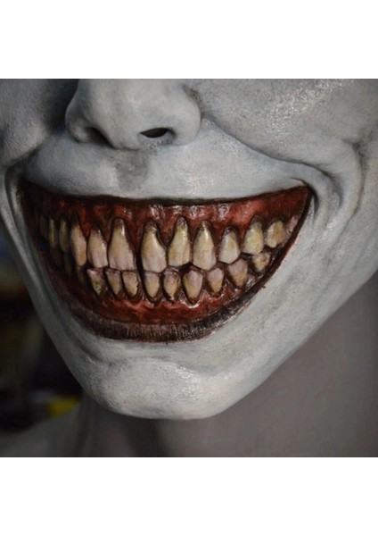 Ürpertici Bir Cadılar Bayramı Zombi Maskesi Gülümseyen Şeytanlar Kötü Cosplay Sahne Scarry Maske Gerçekçi Masquerade Maskesi Hayalet Korkunç Maske (Yurt Dışından) indirimleri