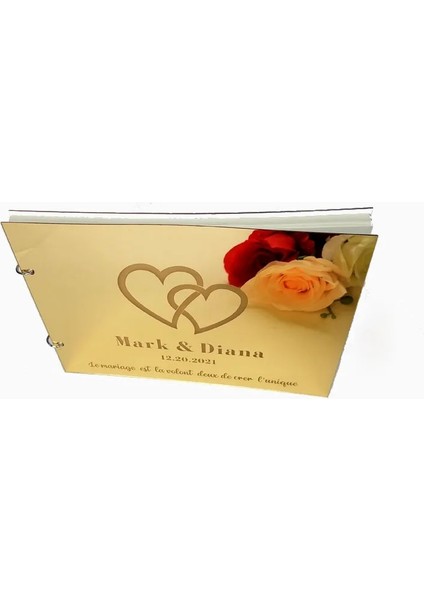 Altın B5 26X18 cm Çok Boyutlu Altın Gümüş Farklı Stiller Özel Düğün Imza Ziyaretçi Defteri Kişiselleştirilmiş Ayna Kapağı Boş Beyaz Boş Sayfalar (Yurt Dışından) indirimleri
