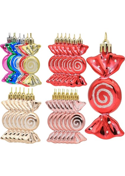 Çok Renkli Şeker Bir 6 Adet/grup Noel Ağacı Kolye Galvanik Kırmızı Lolipop Şeker Noel Noel Çocuk Hediye Noel Ev Dekor Yeni Yıl 2023 Navidad (Yurt Dışından)
