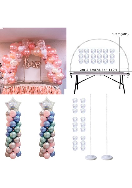 2 Takım 70 cm Standı Masa Balon Kemer Seti Balon Sütun Düğün Doğum Günü Partisi Süslemeleri Için Standı Çocuklar Balonlar Aksesuarları Yılbaşı Dekoru Topu (Yurt Dışından)