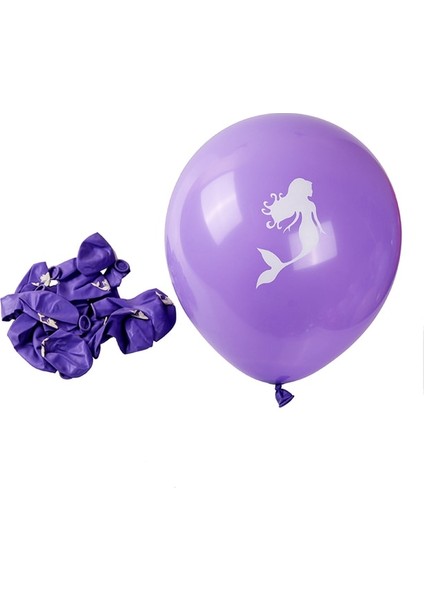 10 Adet Denizkızı Mor 1 Adet Deniz Teması Folyo Balonlar Balık Büyük Köpekbalığı/balina/yengeç/ahtapot Okyanus Dünya Deniz Partisi Çocuk Doğum Günü Dekor Bebek Duş Malzemeleri (Yurt Dışından)
